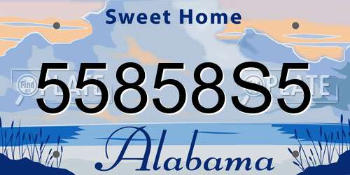 55858S5 Alabama License Plate