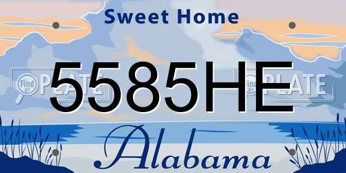5585HE Alabama License Plate
