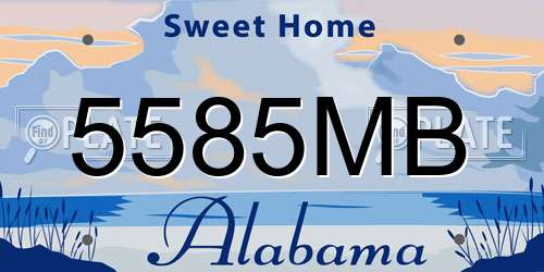 5585MB Alabama License Plate