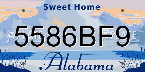 5586BF9 Alabama License Plate