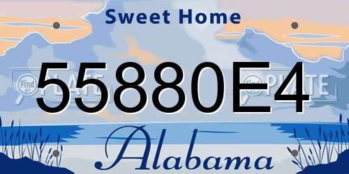 55880E4 Alabama License Plate