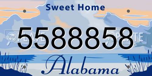 5588858 Alabama License Plate