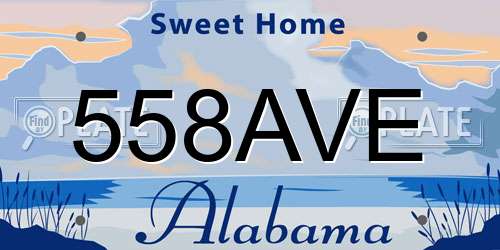 558AVE Alabama License Plate