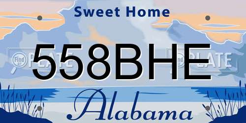 558BHE Alabama License Plate