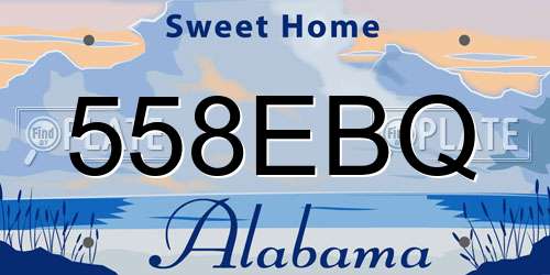 558EBQ Alabama License Plate