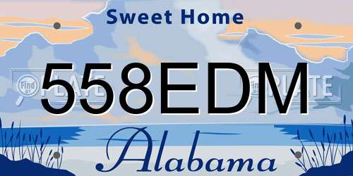 558EDM Alabama License Plate