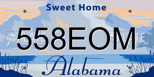 558EOM Alabama License Plate