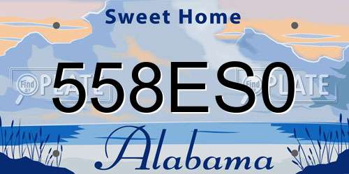 558ES0 Alabama License Plate