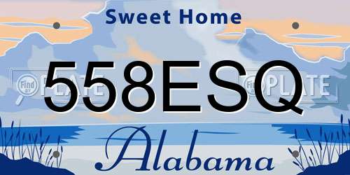 558ESQ Alabama License Plate