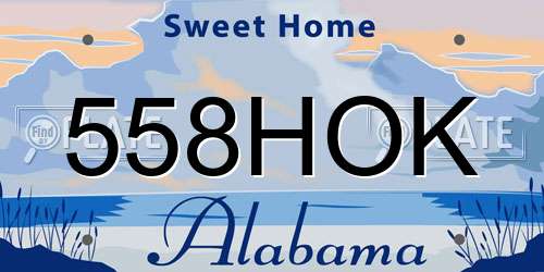 558HOK Alabama License Plate