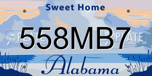 558MB7 Alabama License Plate