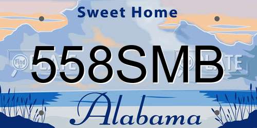 558SMB Alabama License Plate