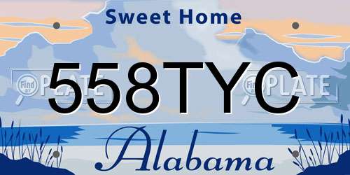558TYC Alabama License Plate