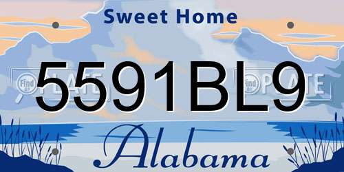 5591BL9 Alabama License Plate