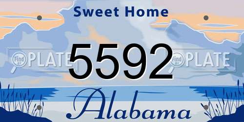 5592 Alabama License Plate