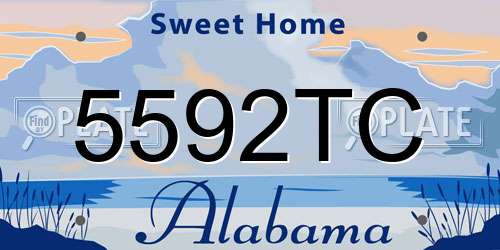 5592TC Alabama License Plate