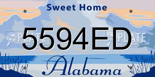 5594ED Alabama License Plate
