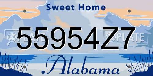 55954Z7 Alabama License Plate