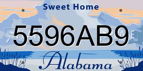 5596AB9 Alabama License Plate