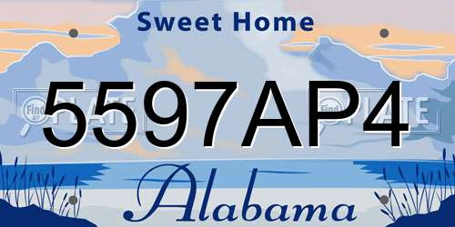 5597AP4 Alabama License Plate