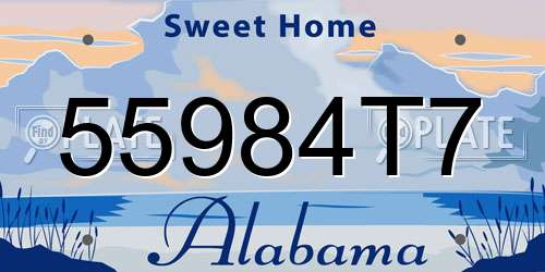 55984T7 Alabama License Plate