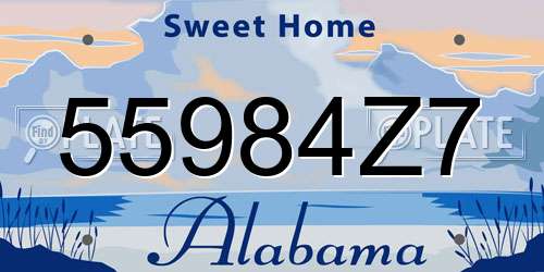 55984Z7 Alabama License Plate