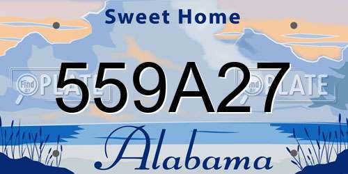 559A27 Alabama License Plate