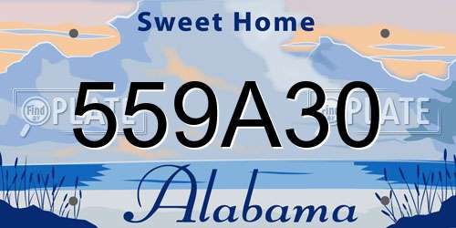 559A30 Alabama License Plate