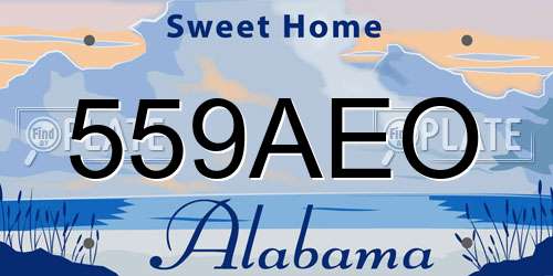 559AEO Alabama License Plate