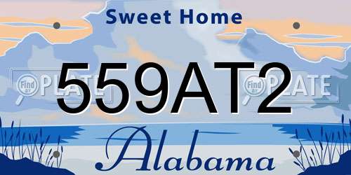 559AT2 Alabama License Plate