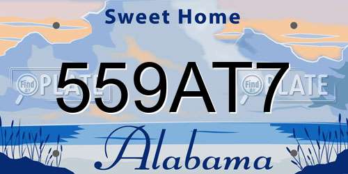 559AT7 Alabama License Plate