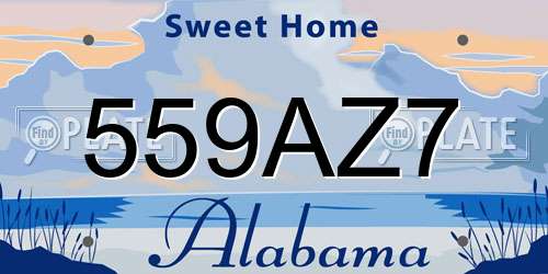 559AZ7 Alabama License Plate
