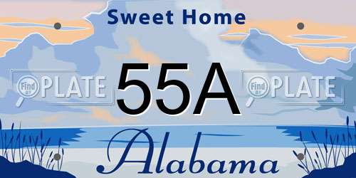 55A Alabama License Plate