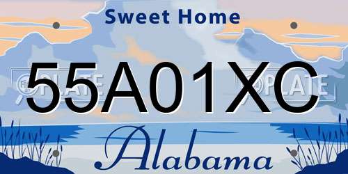 55A01XC Alabama License Plate