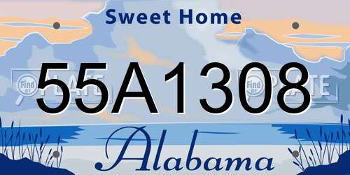 55A1308 Alabama License Plate