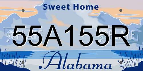 55A155R Alabama License Plate