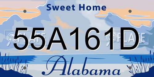 55A161D Alabama License Plate