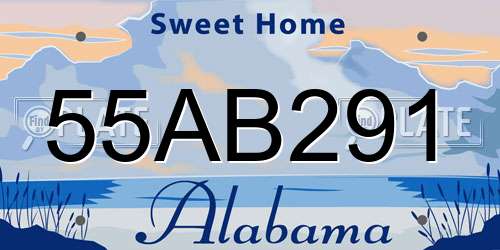 55AB291 Alabama License Plate
