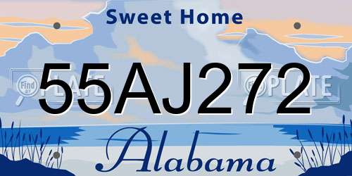 55AJ272 Alabama License Plate