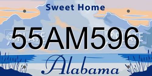 55AM596 Alabama License Plate