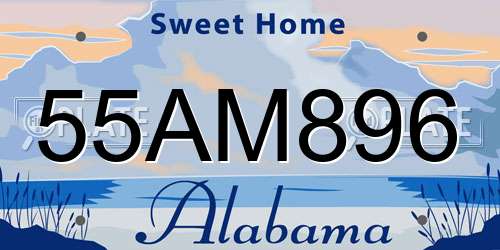55AM896 Alabama License Plate