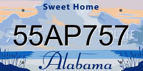 55AP757 Alabama License Plate