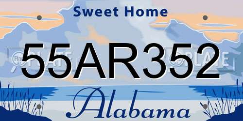55AR352 Alabama License Plate