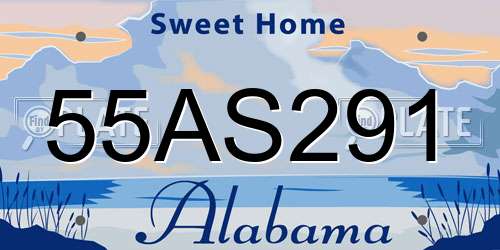 55AS291 Alabama License Plate