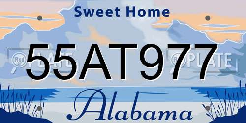 55AT977 Alabama License Plate