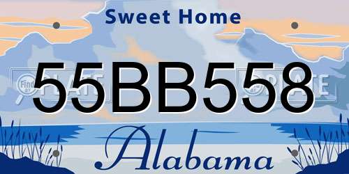 55BB558 Alabama License Plate
