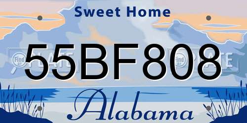 55BF808 Alabama License Plate