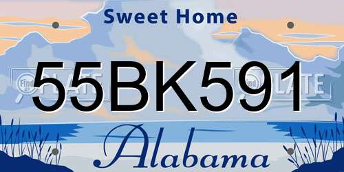55BK591 Alabama License Plate