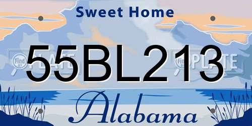 55BL213 Alabama License Plate