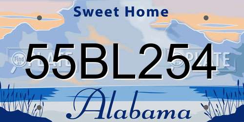55BL254 Alabama License Plate